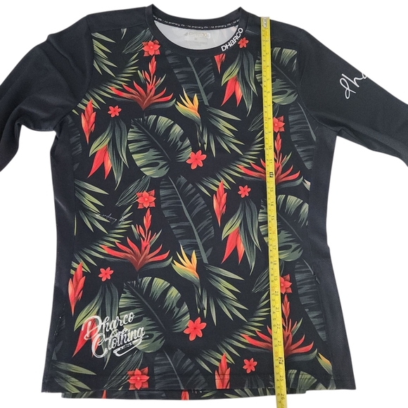 DHARCO Women's Floral tropical MTB mountain bikeJersey Long Sleeve m - Picture 15 of 16
